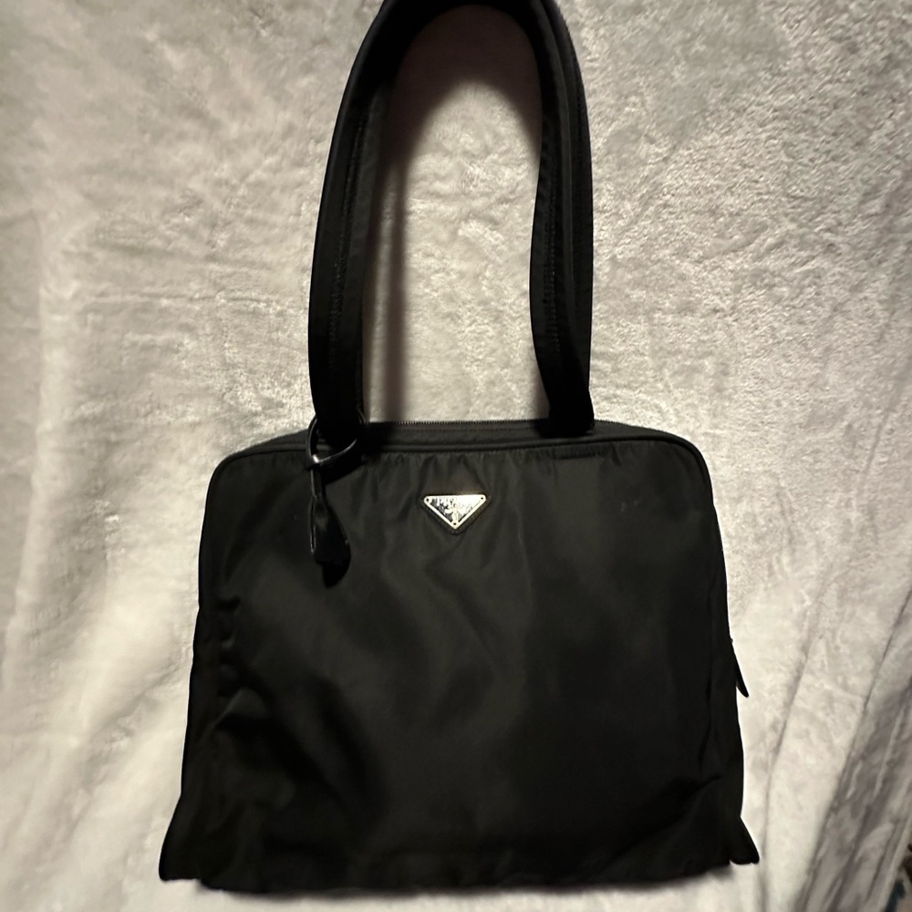 Authentic Vintage Prada Black Tessuto Nyalon  Tote Bag